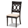 Baxton Studio Lucie Sand Upholstered Espresso Finished Wood Dining Chair, PK4 157-9731